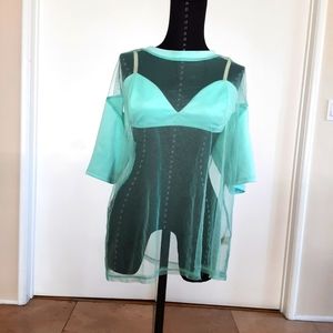 Mint Green Mesh Top